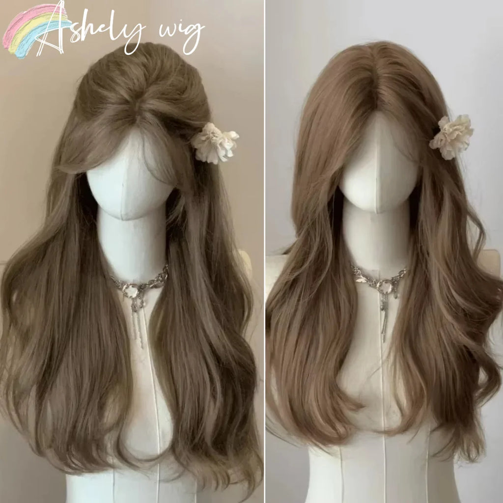 ILFA Beauty Long Curly Brown Headband Wig – Natural Big Wave Heat-Resistant Synthetic Hair