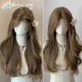 ILFA Beauty Long Curly Brown Headband Wig – Natural Big Wave Heat-Resistant Synthetic Hair