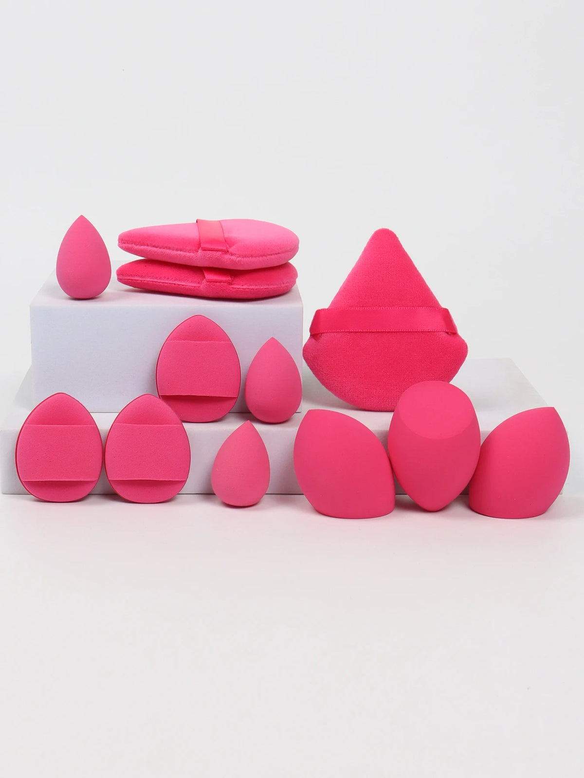 12-Piece All-Purpose Makeup Sponge & Puff Set – Beauty Blenders, Powder Puffs & Cushion Puffs