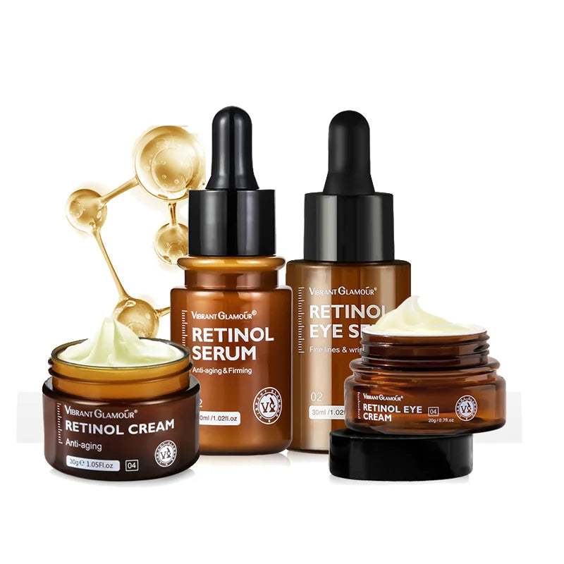 VIBRANT GLAMOUR Retinol Face & Eye Care Set - 4Psc