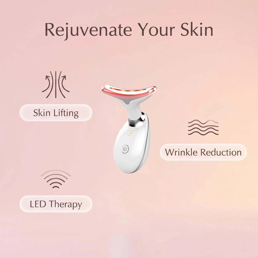 7-Color LED Face & Neck Lifting Massager – Vibration Beauty Device for Firming & Jawline Sculpting