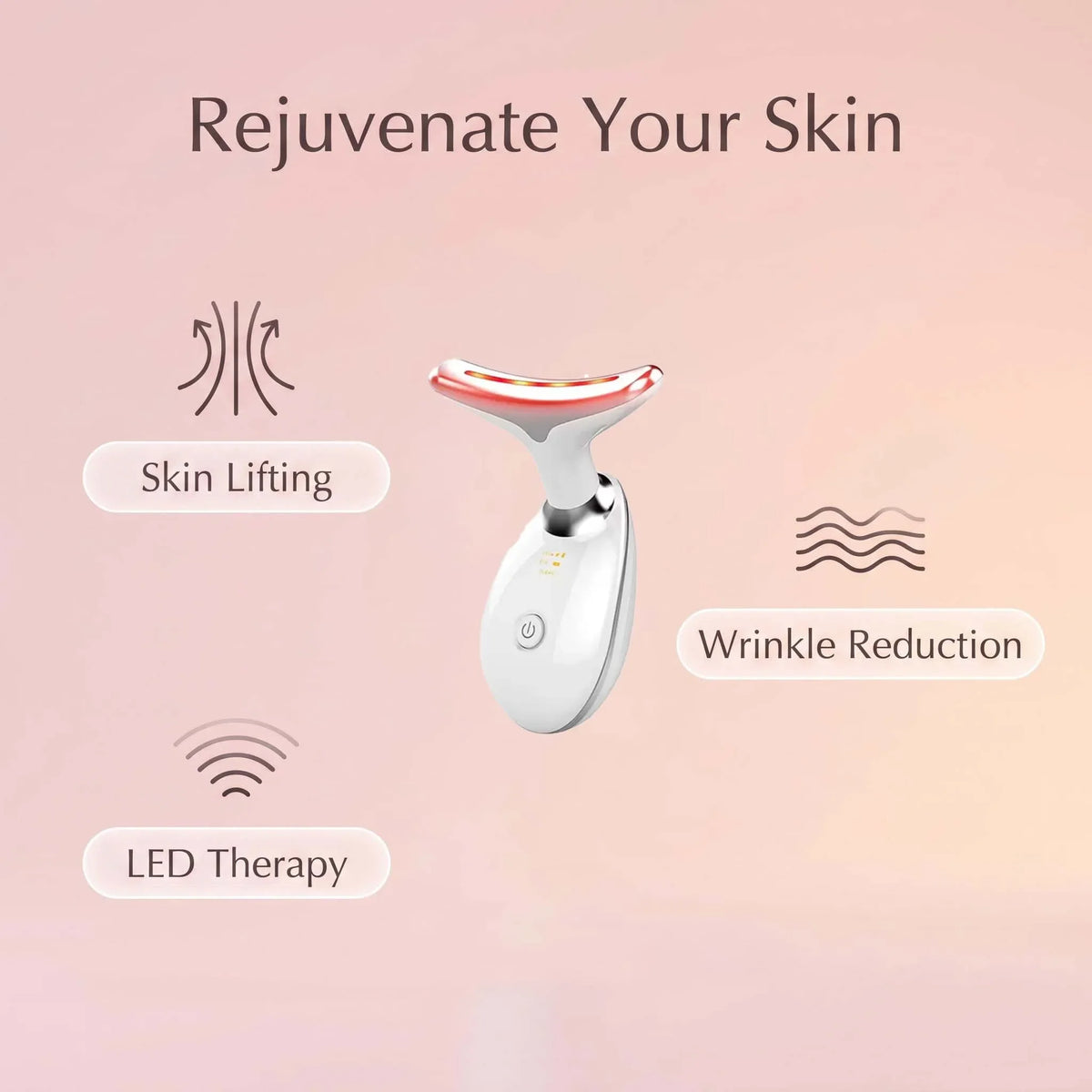 7-Color LED Face & Neck Lifting Massager – Vibration Beauty Device for Firming & Jawline Sculpting
