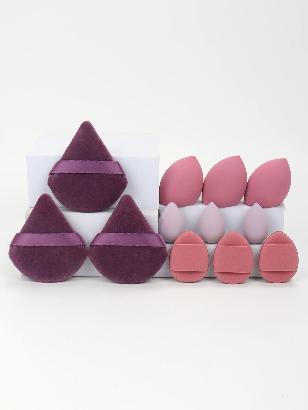 12-Piece All-Purpose Makeup Sponge & Puff Set – Beauty Blenders, Powder Puffs & Cushion Puffs