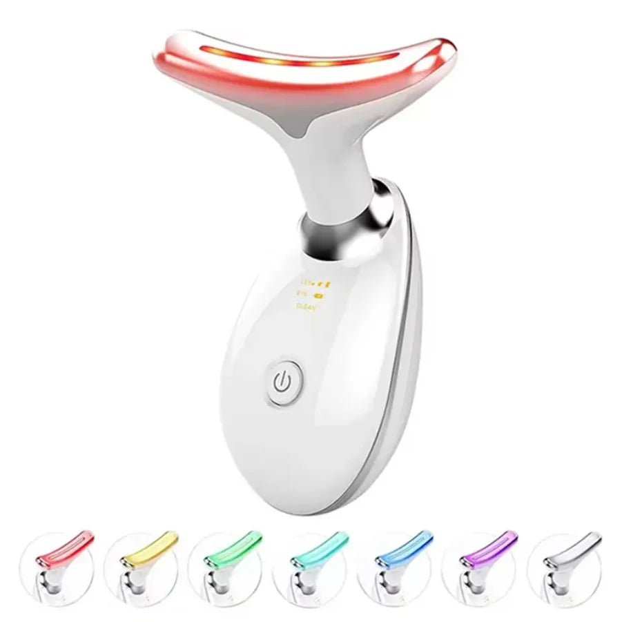 7-Color LED Face & Neck Lifting Massager – Vibration Beauty Device for Firming & Jawline Sculpting