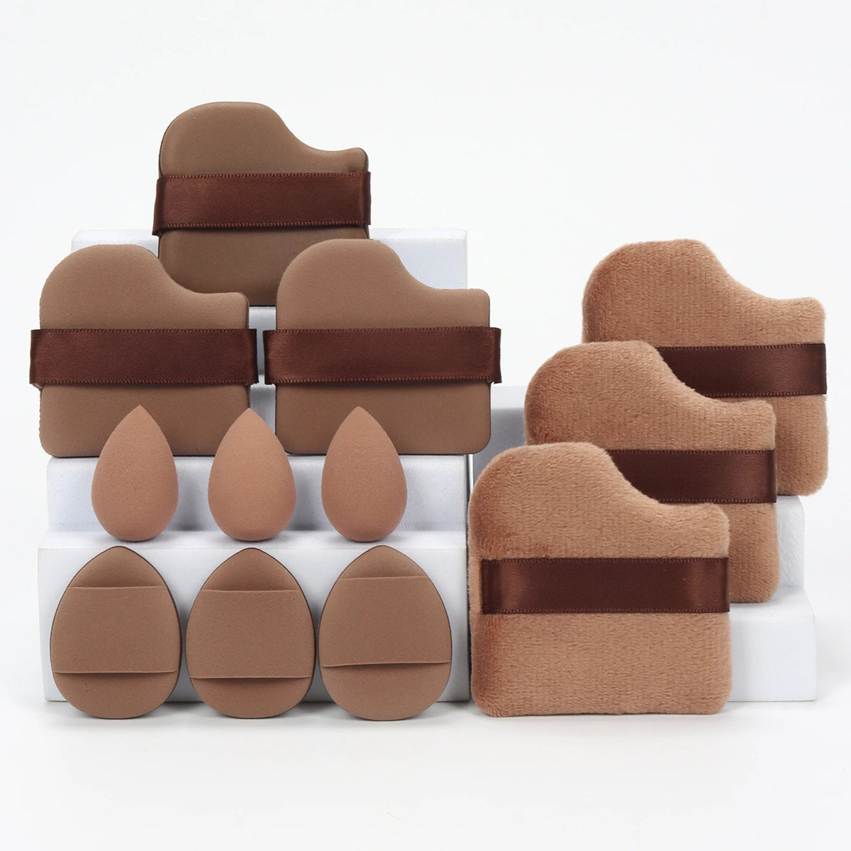 12-Piece All-Purpose Makeup Sponge & Puff Set – Beauty Blenders, Powder Puffs & Cushion Puffs