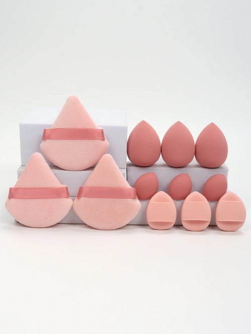 12-Piece All-Purpose Makeup Sponge & Puff Set – Beauty Blenders, Powder Puffs & Cushion Puffs