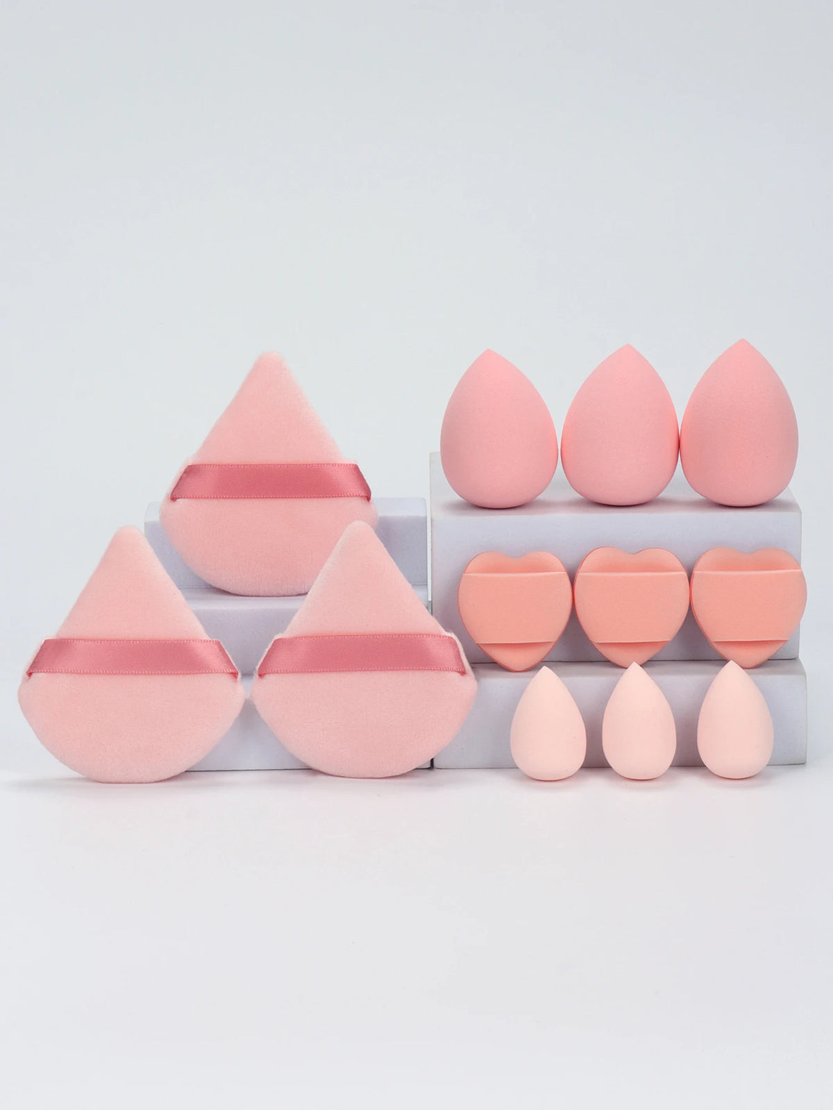 12-Piece All-Purpose Makeup Sponge & Puff Set – Beauty Blenders, Powder Puffs & Cushion Puffs