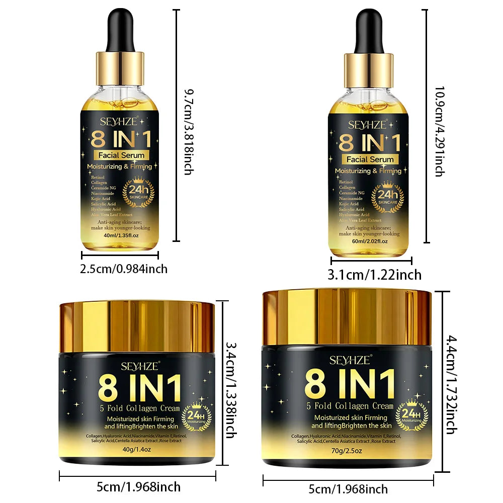 8-in-1 Hydrating Facial Serum - Niacinamide , Collagen & Ceramides