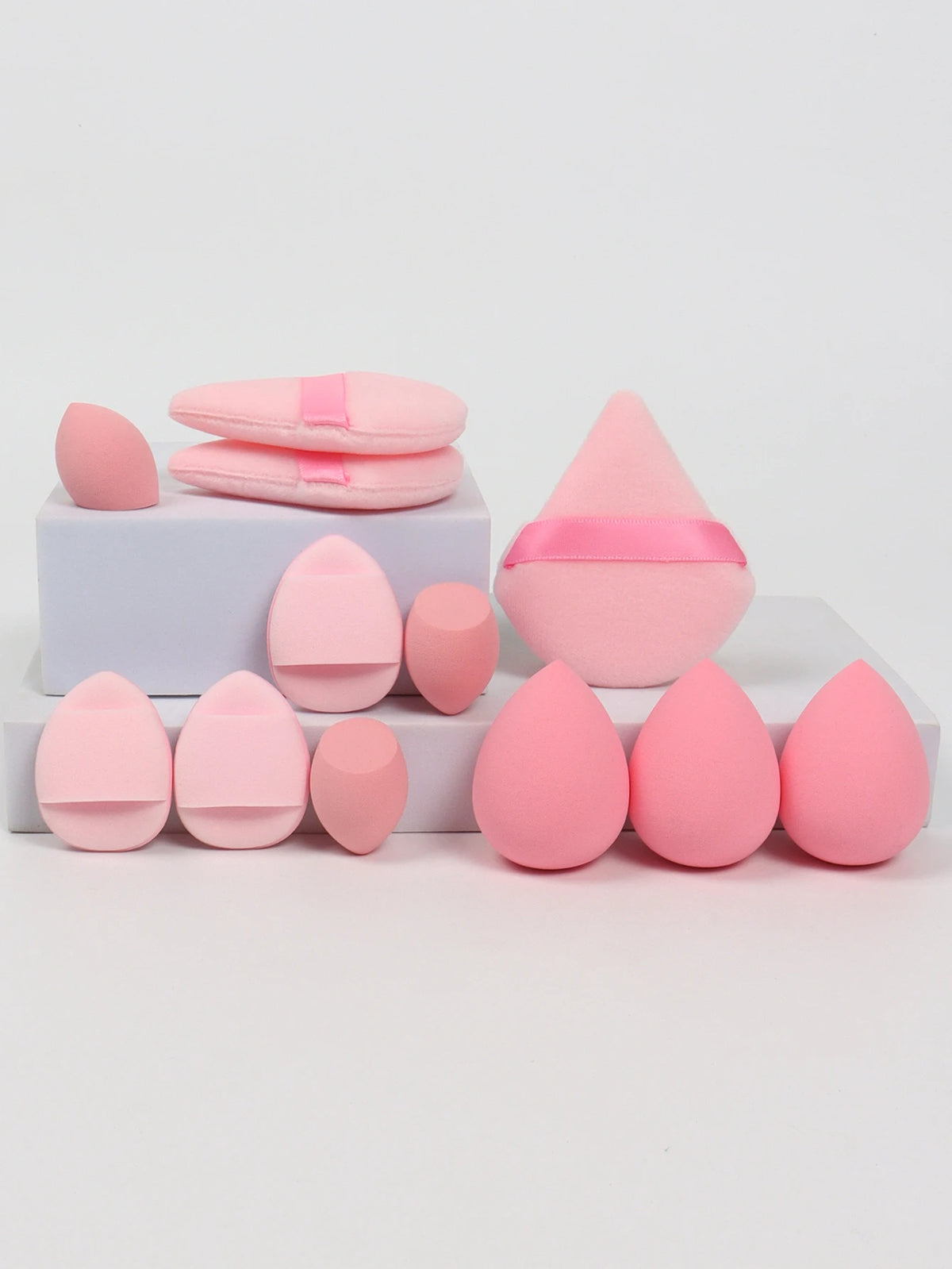 12-Piece All-Purpose Makeup Sponge & Puff Set – Beauty Blenders, Powder Puffs & Cushion Puffs